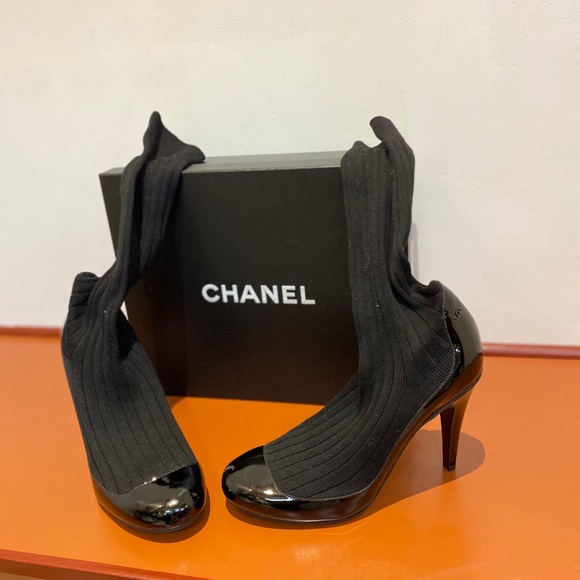 chanel sock booties